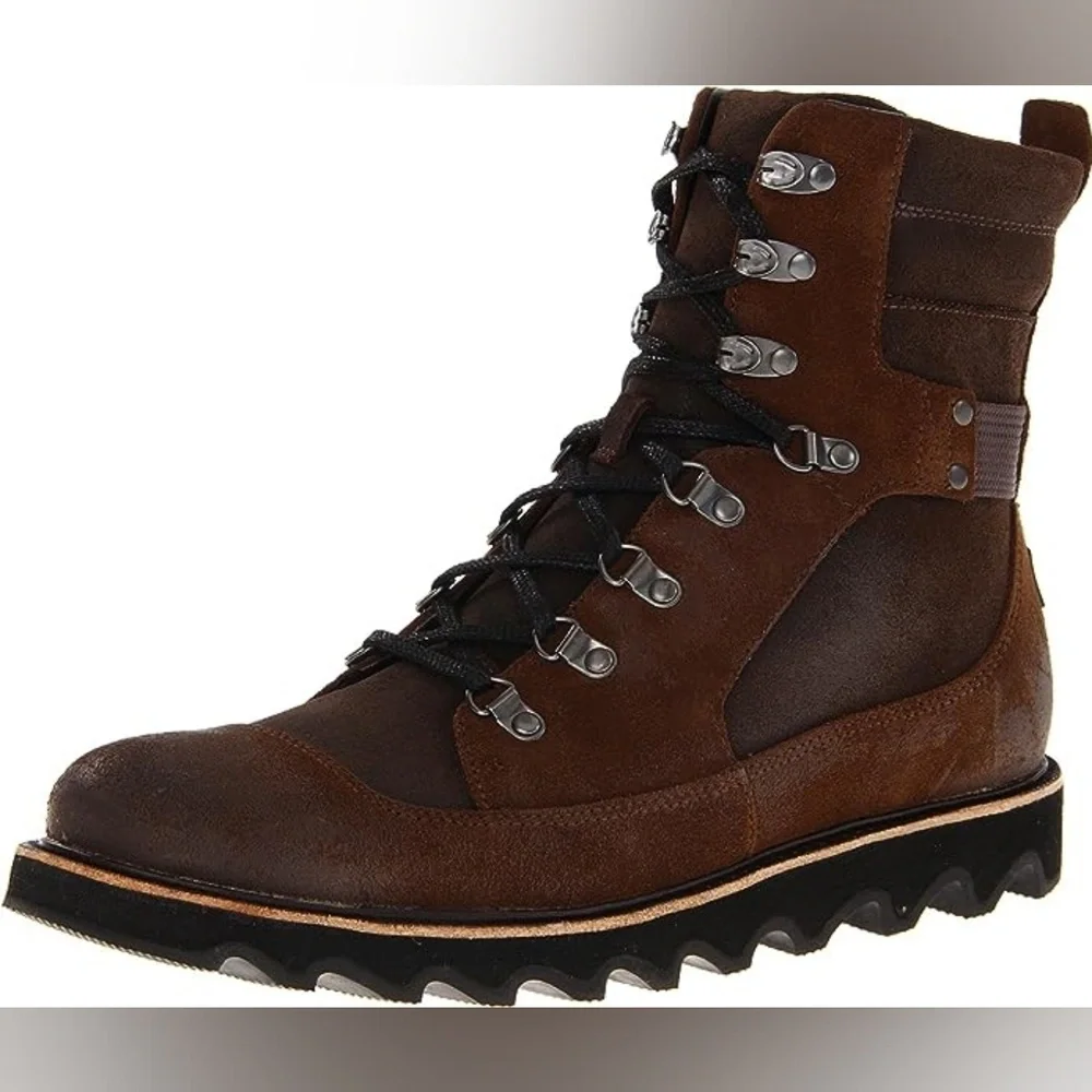 Sorel Mad Mukluk Lace Up Boot‎ NM1926 Brown Black Waterproof 8.5 EU 42 Leather
